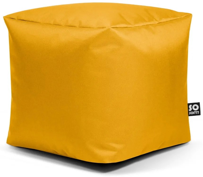 Žltý detský sedací vak Cube M – So Soft?