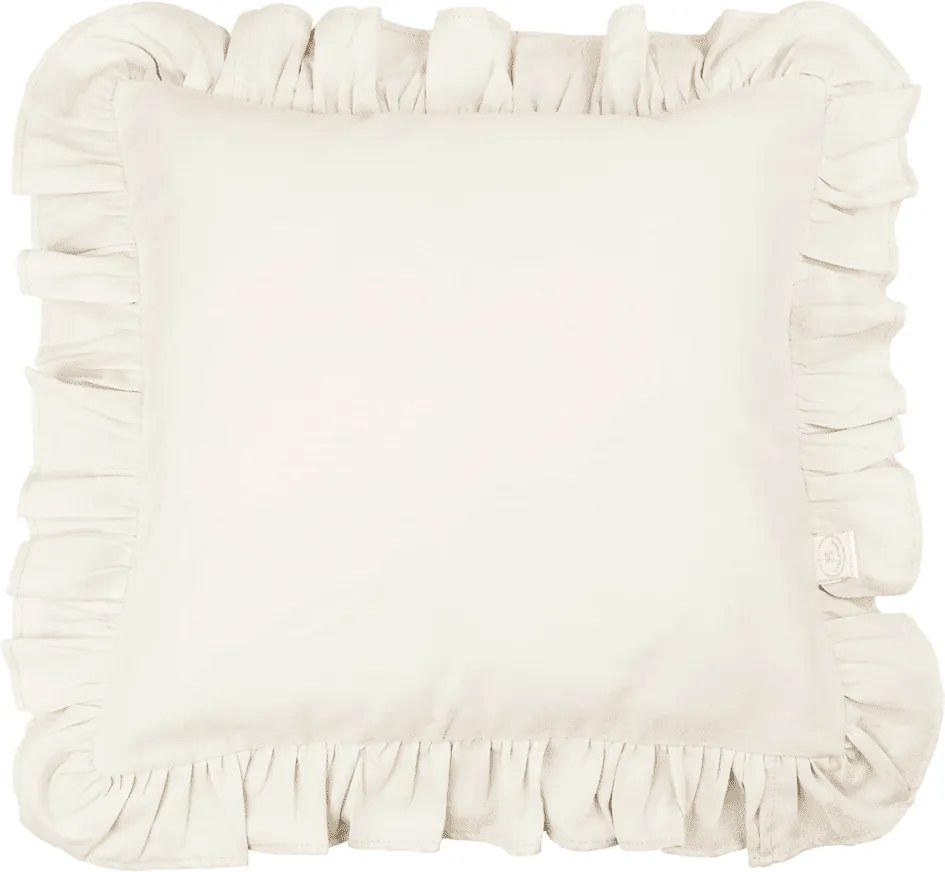 Vankúš s volánikmi vanilka 45cm