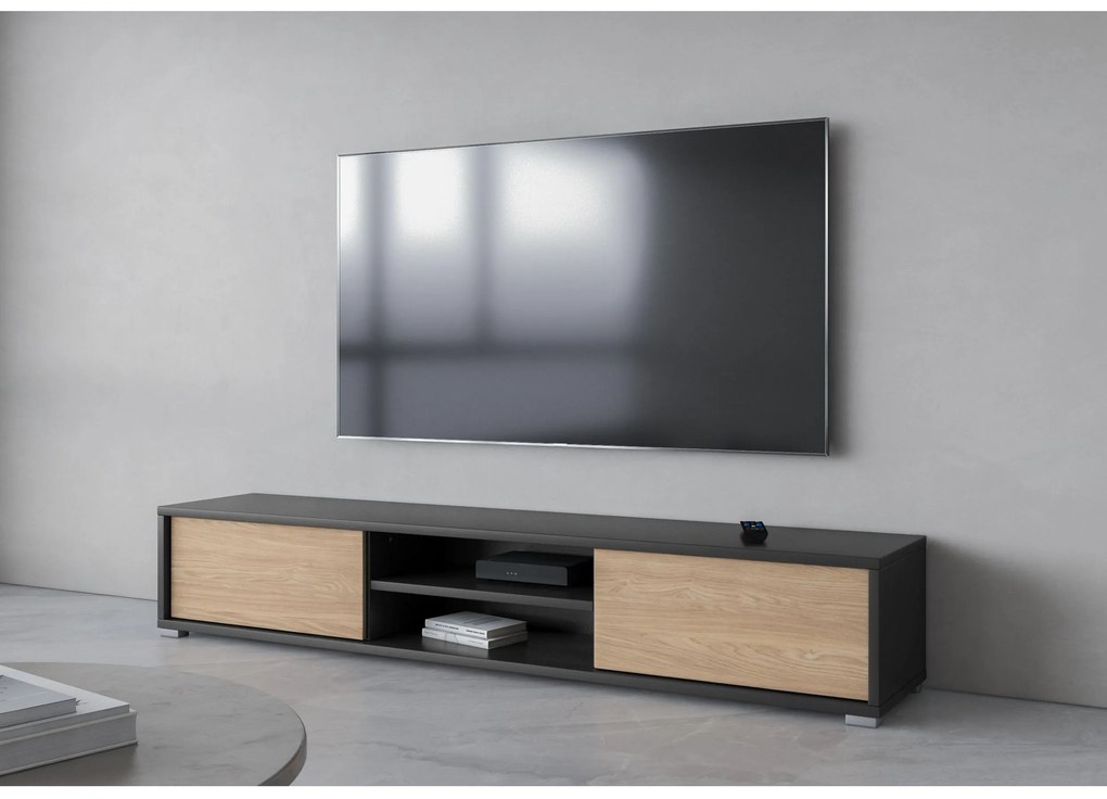 TV stolík Fiora 40 (antracit + dub olejovaný). Akcia -11%. Vlastná spoľahlivá doprava až k Vám domov. 1066469