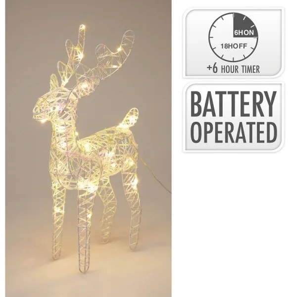 Vianočný sob s LED 37 cm