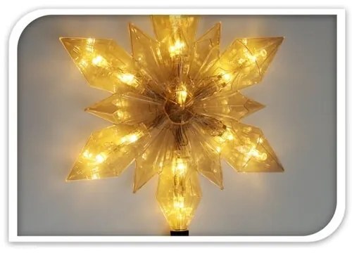 Vianočný LED zápich Vločka číra, 25 LED, 6,6 x 24 x 3,5 cm