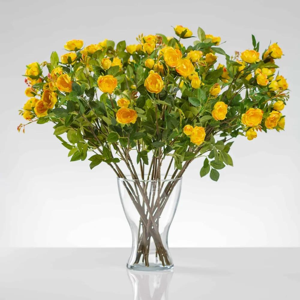 Umelá hodvábna ruža LAURA žltá. Cena uvedená za 1 kus.