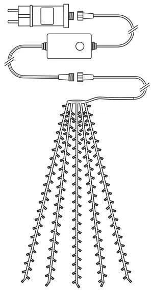 Nedis WIFILXT12W200 - LED Vianočný záves 200xLED/8 funkcií 5x7m IP65 Wi-Fi Tuya