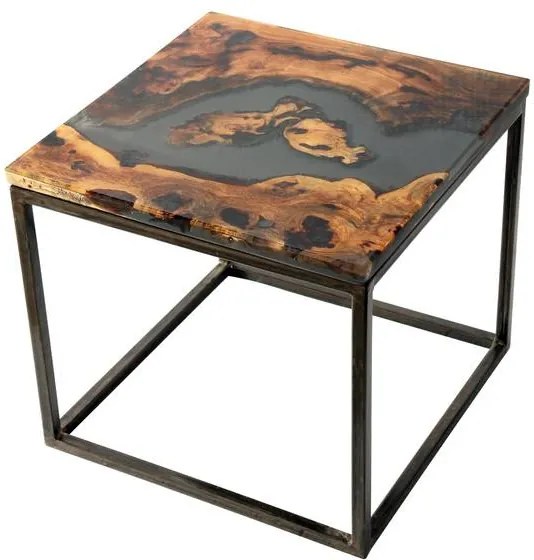 Sconto Odkladací stolík RESIN 50x50 cm, sivá