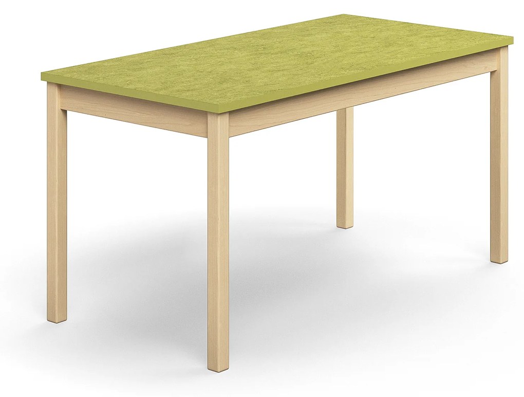 Stôl DECIBEL, 1400x700x720 mm, linoleum - zelená, breza