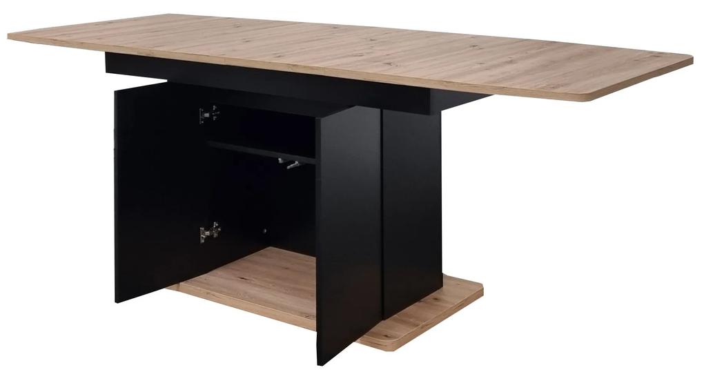 Jedálenský stôl Schultz (dub artisan + čierna) (pre 4-8 osôb). Vlastná spoľahlivá doprava až k Vám domov. 1082838
