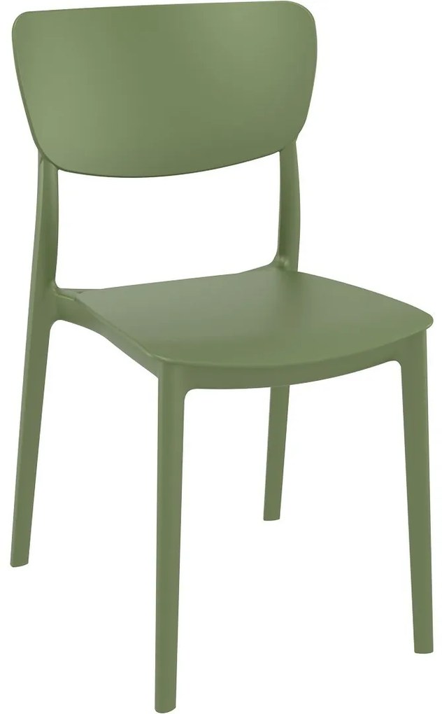 MONNA záhradná stolička bez podrúčok olive green