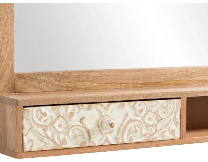 furniture-nabytek.cz - Masívne kúpeľňové zrkadlo Delhi z mangového dreva, lakované, hnedé – 130×75 cm