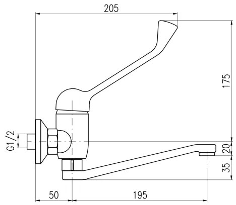RAV Slezák SA601.5/26 - Umývadlová batéria s lekárskou pákou SAZAVA lesklý chróm