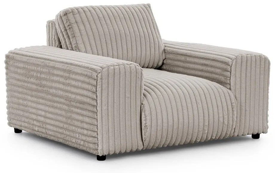 Svetlosivé menčestrové kreslo Justin – Ropez