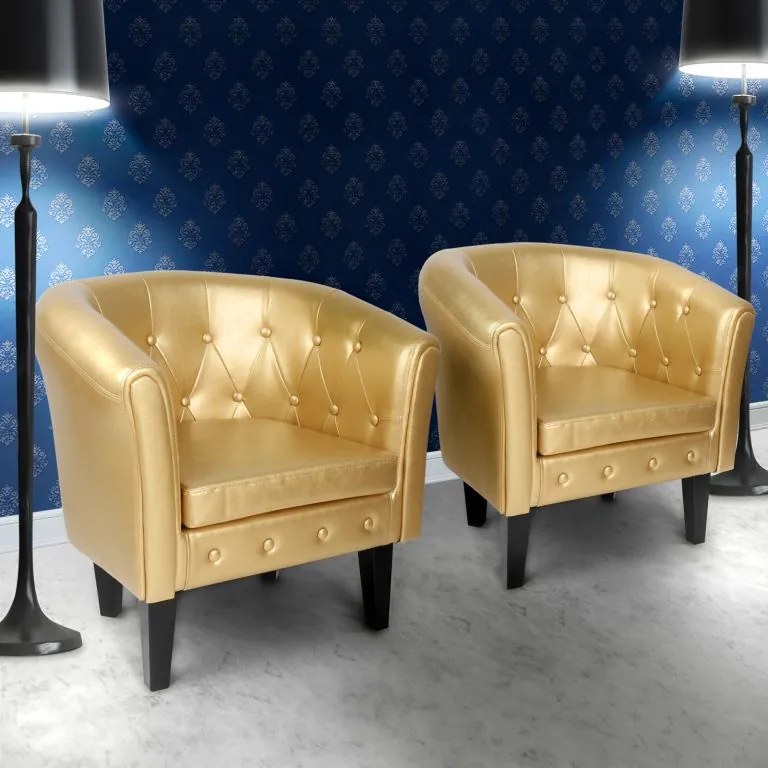 MIADOMODO sada kresiel Chesterfield, 58 x 71 x 70 cm, zlaté