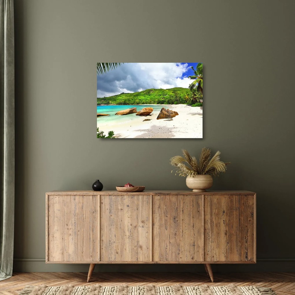 Sklenený obraz - Takamaka, Seychely (70x50 cm)