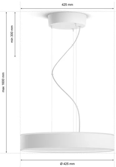 Philips - LED Stmievateľný luster na lanku Hue ENRAVE LED/33,5W/230V biela + DO
