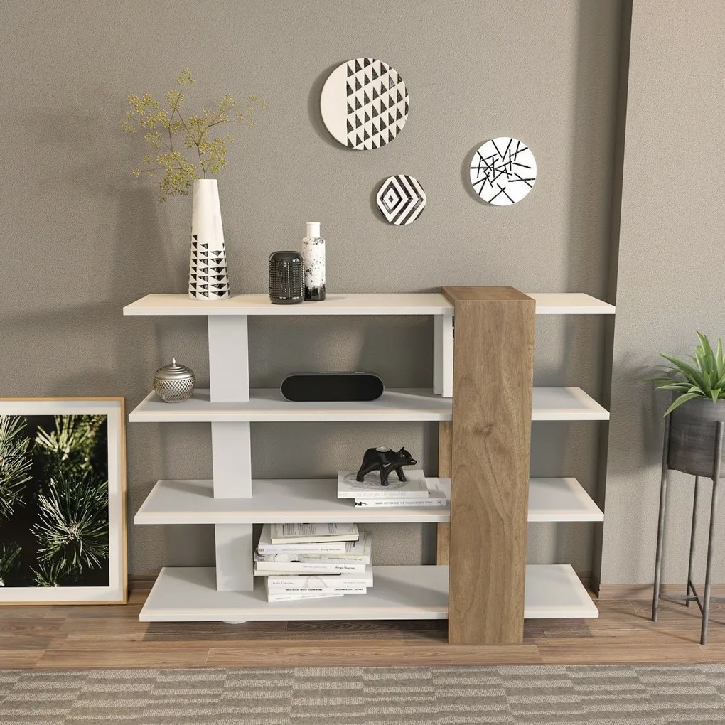 Knižnica Nur White and Walnut