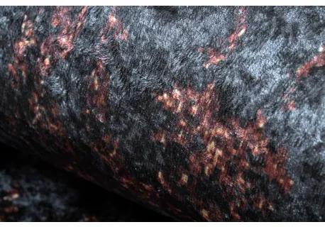 ANDRE 1013 umývací koberec Ornament, protišmykový - čierna / terakota Veľkosť: 80x150 cm