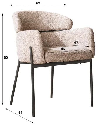 Stolička 45-23 Bouclé Látka Biela - Komfort-nábytok
