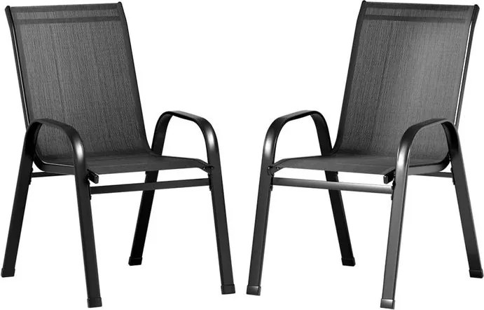 TRENDIE Záhradné stoličky sada 4ks čierne