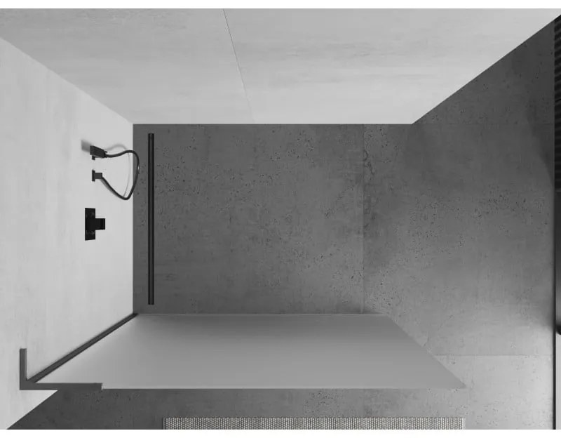 Mexen Kioto L, sprchová zástena Walk-In 70 x 200 cm, 8mm sklo námraza, grafitový profil, 800-070-103-95-30