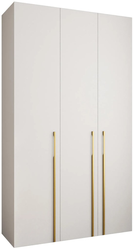 Šatníková skriňa 140 cm Carmela 40-3 (biela + zlatá). Akcia -21%. Vlastná spoľahlivá doprava až k Vám domov. 1126606