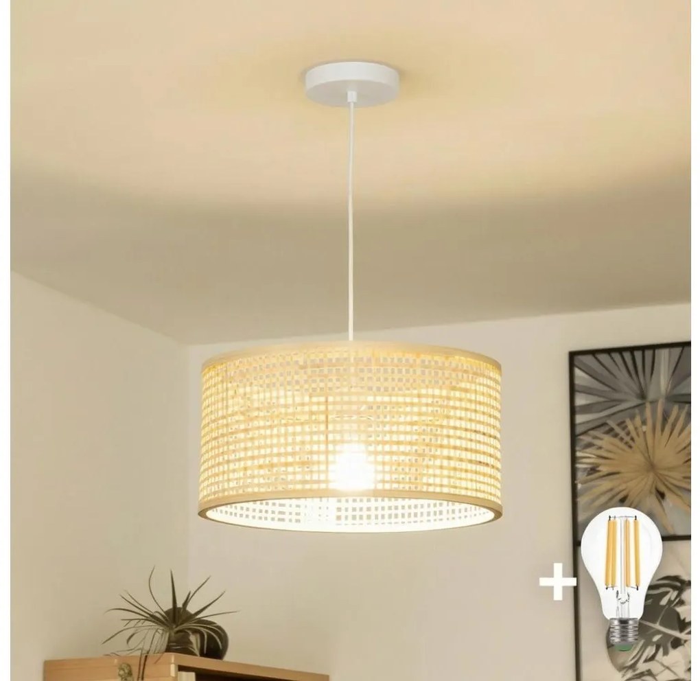 Brilagi - LED luster na lanku CERIA BOHO 1xE27/40W/230V pr. 25 cm bambus