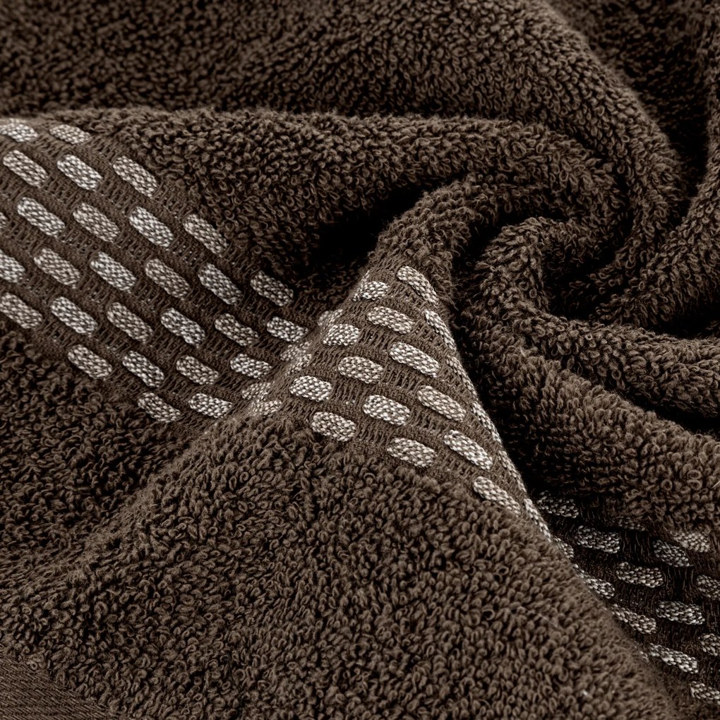 BAVLNENÝ UTERÁK RIVA SADA 3KS 70X140 CM HNEDÁ