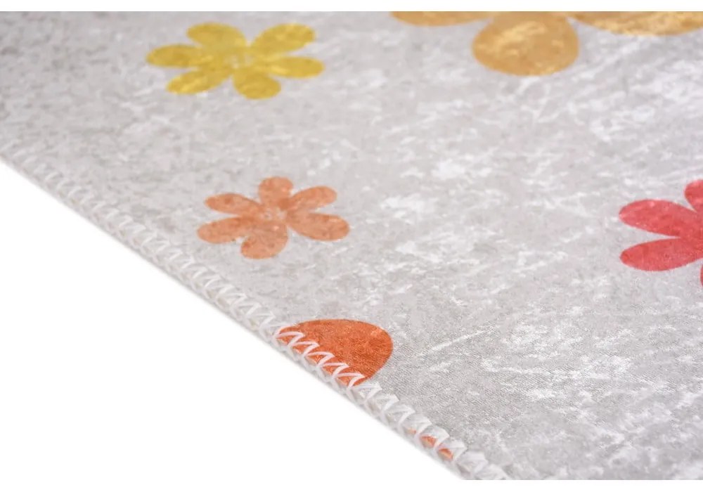 Oranžový/slonovinový prateľný detský koberec 80x150 cm Fall Flowers – Vitaus