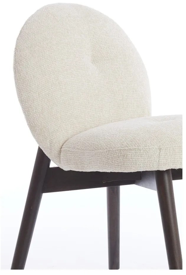 Krémovobiele čalúnené jedálenské kreslá v súprave 2 ks Sinosa – Light &amp; Living