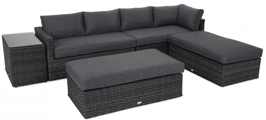 Variabilná ratanová súprava RAYA tmavosivá