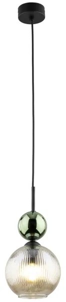 Luster na lanku SOPHIA 1xE14/10W/230V čierna/zelená/dymová béžová