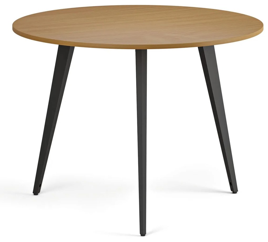 Konferenčný stôl PRIMO VIBE, priemer 100 cm, čierna podnož, buk