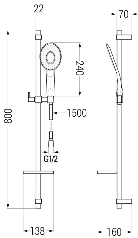 Mexen sprchový set DQ73, čierna, 785734581-70