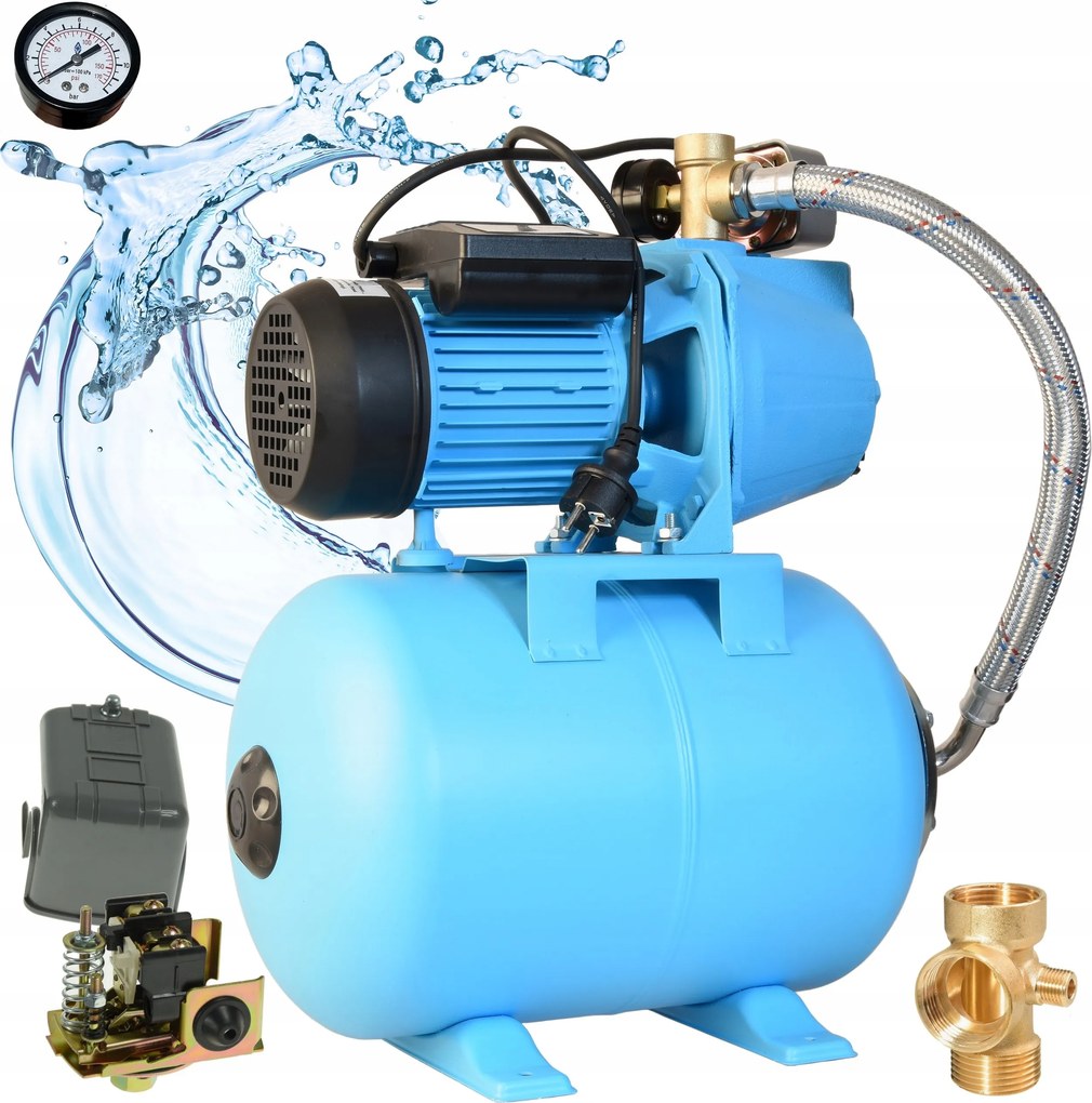 Hydrofor Na Vodu 24L Čerpadlo Set 370W Silné rotory Aisi 304 2520 l/h