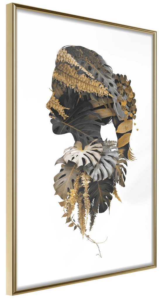 Artgeist Plagát - Jungle Man [Poster] Veľkosť: 30x45, Verzia: Zlatý rám