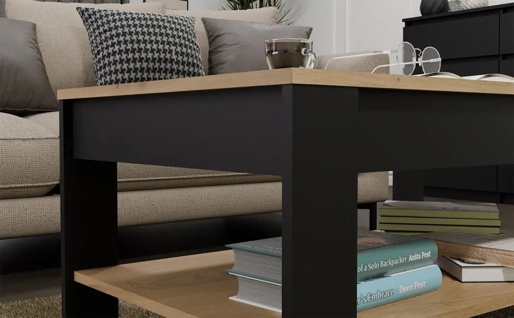 Konferenčný stolík OHIO dub remeselný/čierny