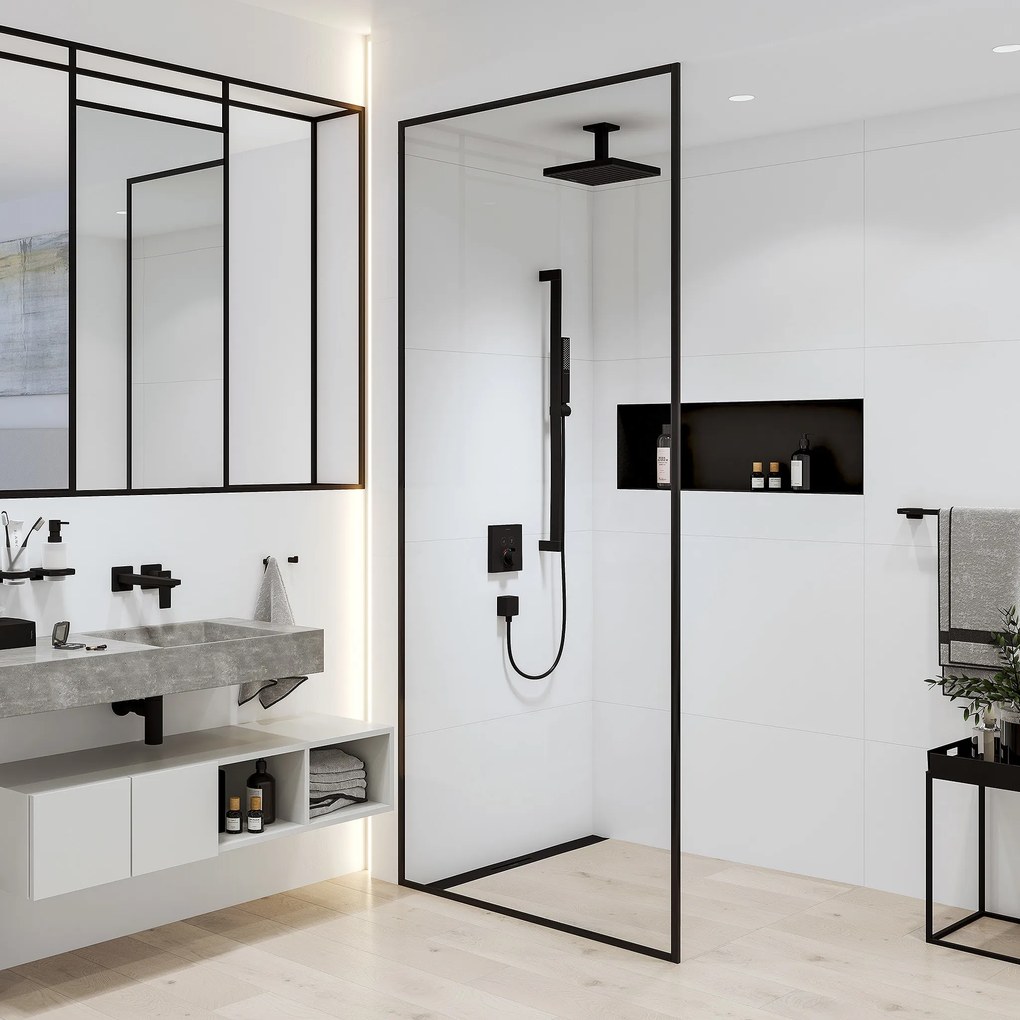 Hansgrohe Hansgrohe, prívod od stropu E 100 mm, čierna matná, HAN-24338670