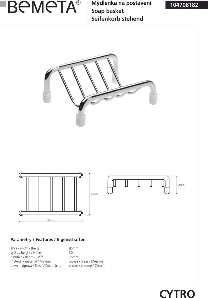 Bemeta Design CYTRO: Mydelnička, na postavenie - 104708182