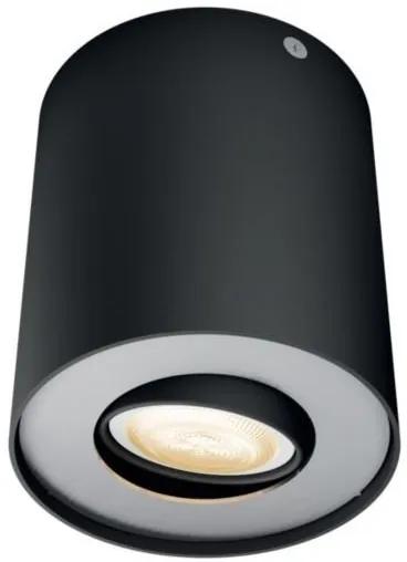 Moderné stropné bodové LED svetlo HUE PILLAR, čierne / Philips Hue