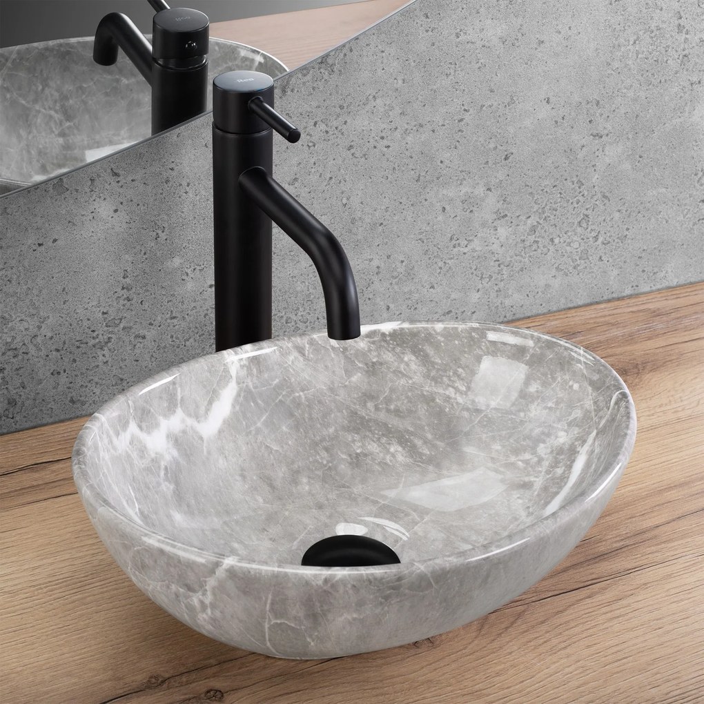 Keramické umývadlo na dosku REA SOFIA Mini 35x26, mramor