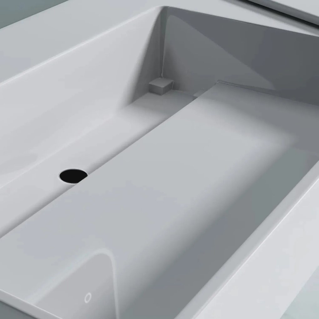 Rea Archi, umývadlo na dosku z konglomerátu 750x430x140 mm, ľavá verzia, biela matná, REA-U4300