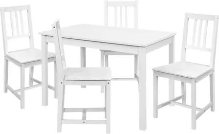 OVN jedálenský set IDN 4484  stôl+4 stoličky biely lak