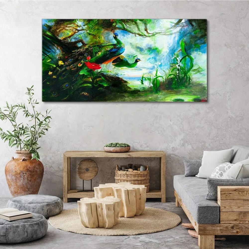 Obraz canvas Moderné lesné zviera páv