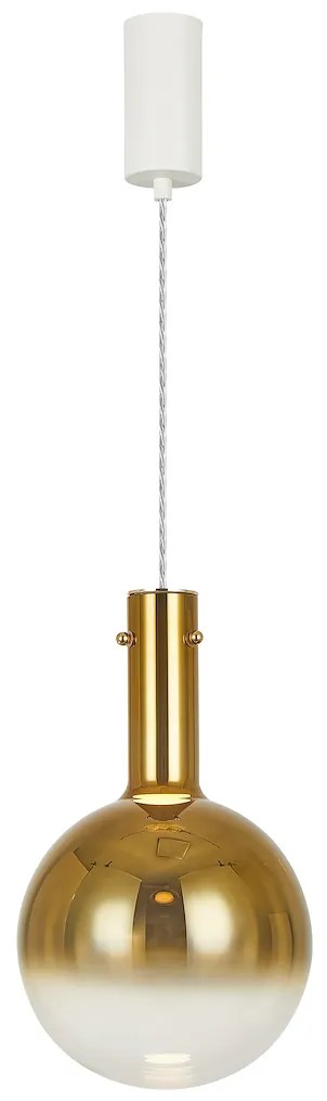 Závesné svietidlo Toronto, 1x zlaté/biele sklenené tienidlo, w