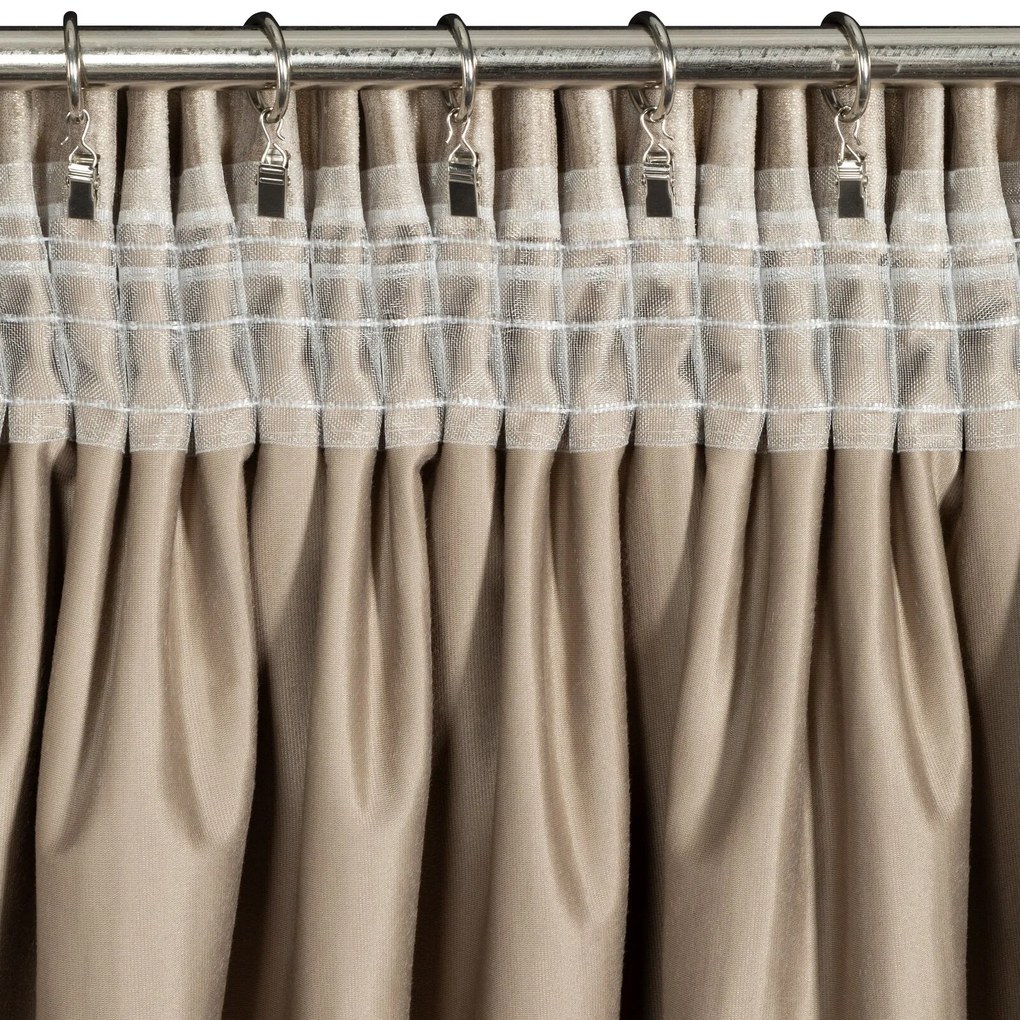 ZATEMŇOVACÍ ZÁVES NA PÁSKE ESTEL 140X270 CM TMAVOBÉŽOVÁ