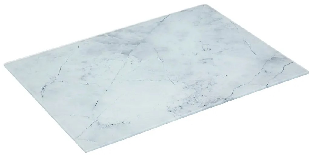 Doska na krájanie Glass Marble, biela, 40x30 cm