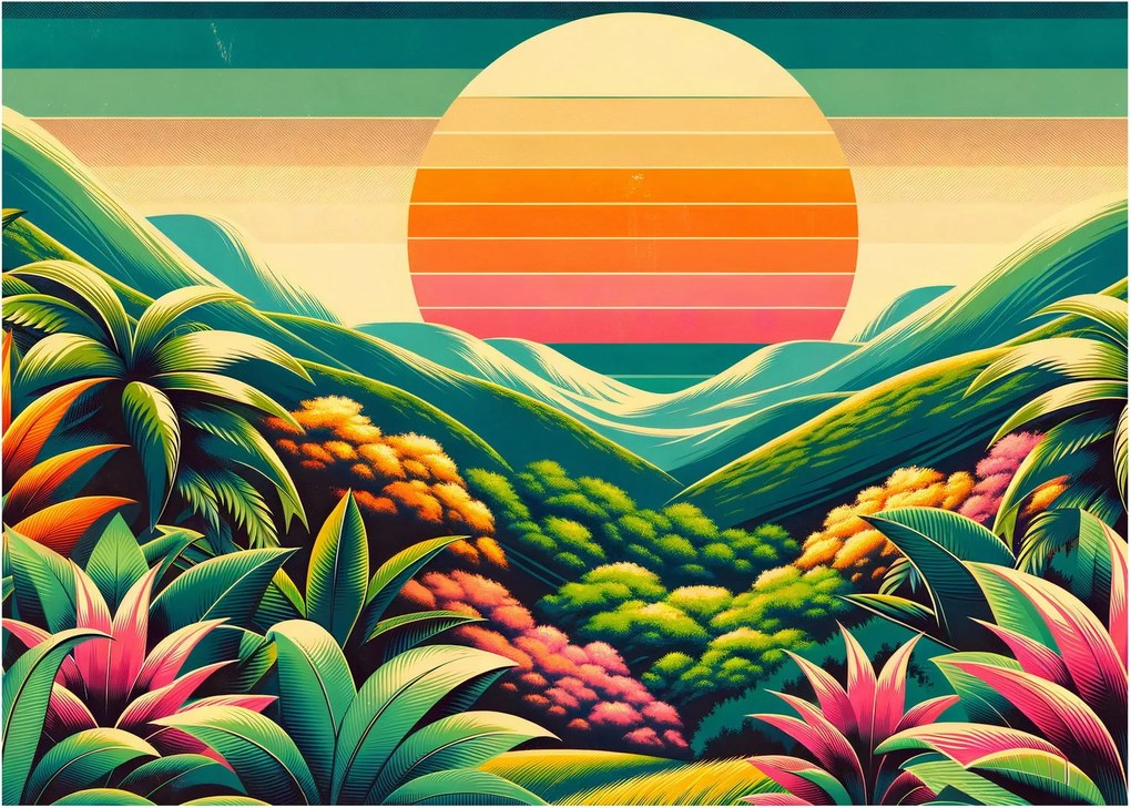 Obraz - Pestrofarebný západ slnka (70x50 cm)