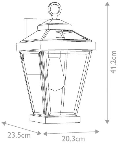 Quoizel QZ-RAVINE2-M-Vonkajšie nástenné svietidlo RAVINE 1xE27/60W/230V IP44 hnedá