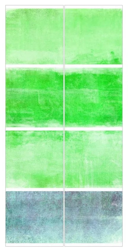 Súprava posuvnej záclony - Colour Harmony Green -2 panely