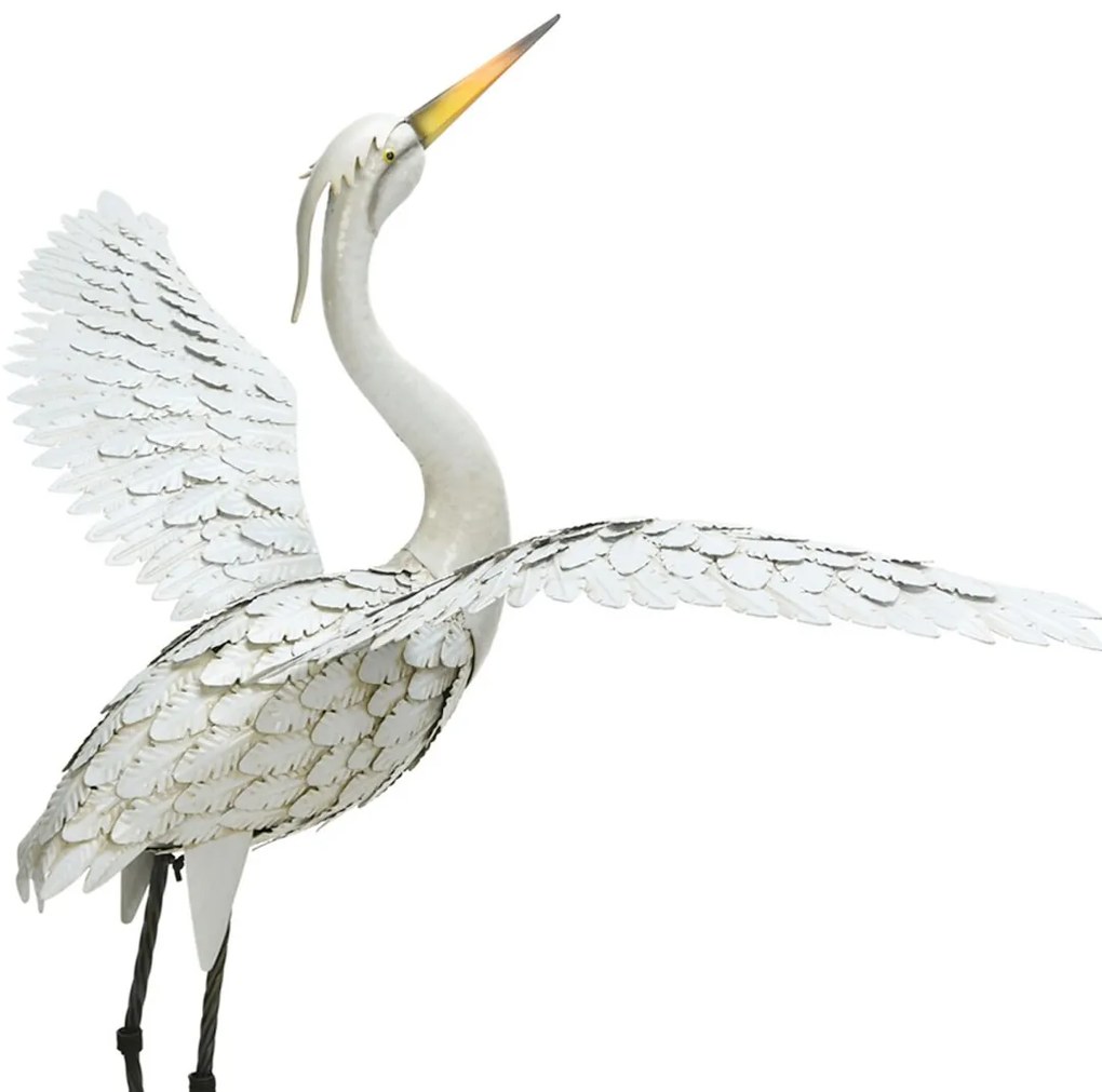 Záhradná kovová figúrka Crane 3, 123 cm, viacfarebná
