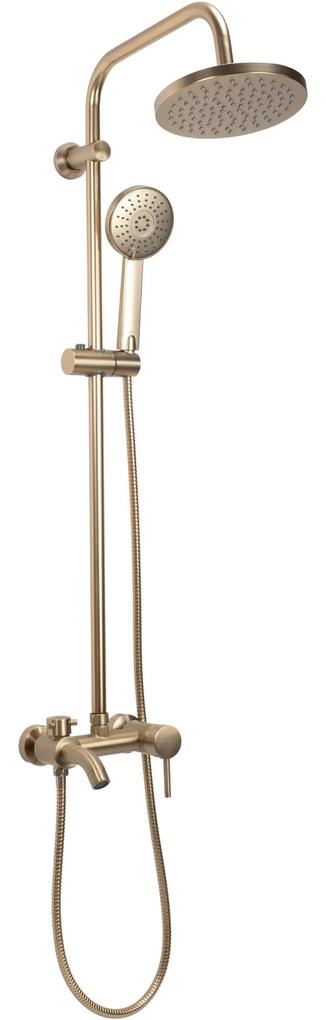 Rea Luis, sprchová súprava s vaňovou batériou, zlatá matná, REA-P7051
