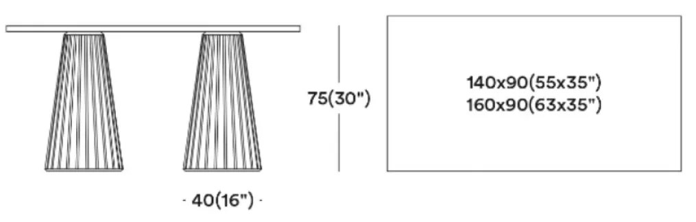 CORDOBA H75 DIZAJNOVÝ STÔL 140 x 90 cm